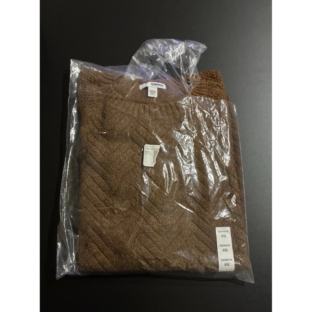 Sonoma Women's Cable Knit Sweater Long Sleeve Brown Round Neck Size 2X NWT